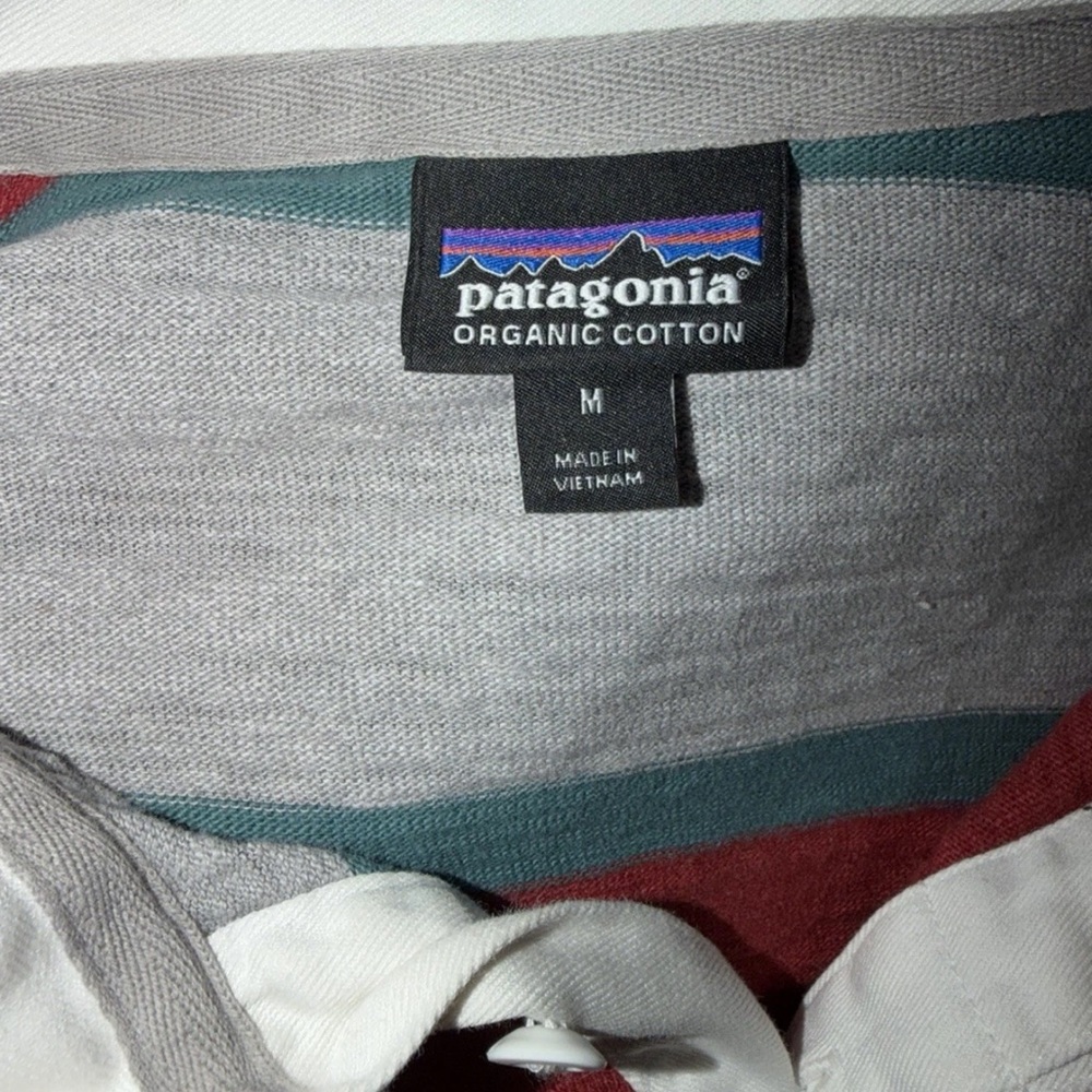 PATAGONIA LONG SLEEVE STRIPED RUGBY POLO SHIRT SZ M - Picture 4 of 6